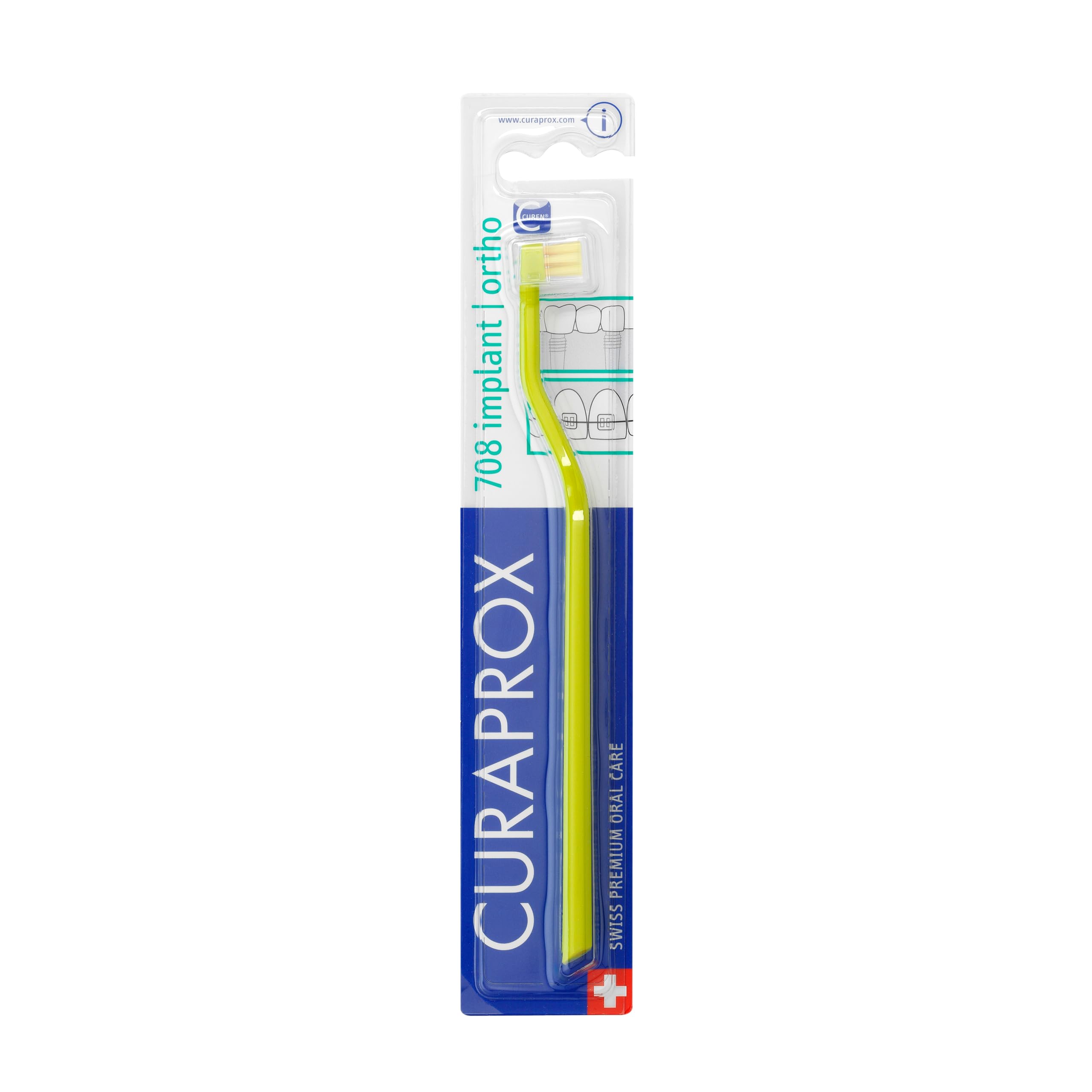 Amazon.com: Curaprox CS 708 Implant Toothbrush, Green/Yellow